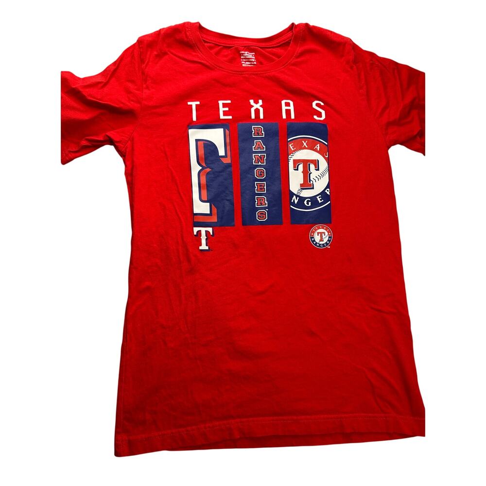 Texas Rangers T Shirt Cotton Graphic Red MLB Fan Youth XXL